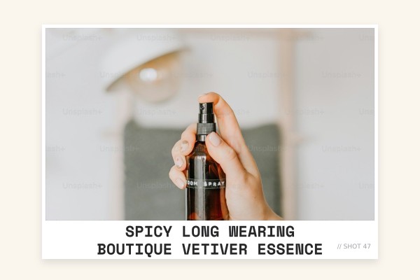 spicy long-wearing boutique vetiver essence